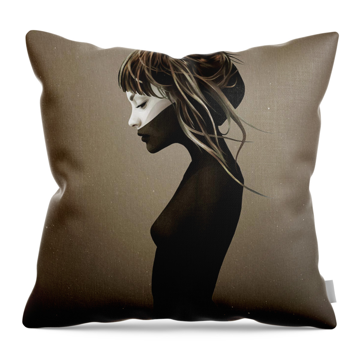 Girl Throw Pillow featuring the digital art This City by Ruben Ireland