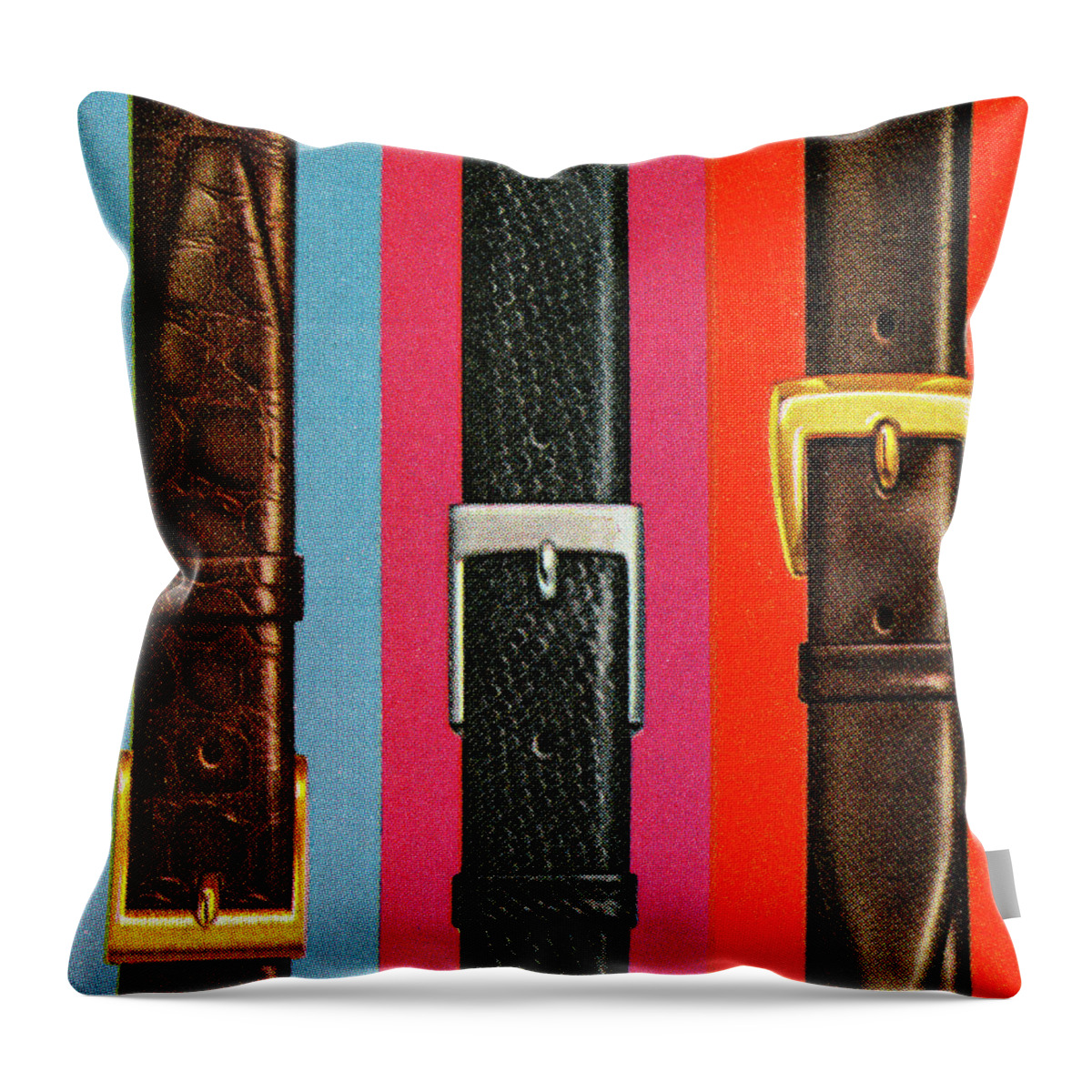 Accessories Throw Pillow featuring the drawing Three Belts by CSA Images
