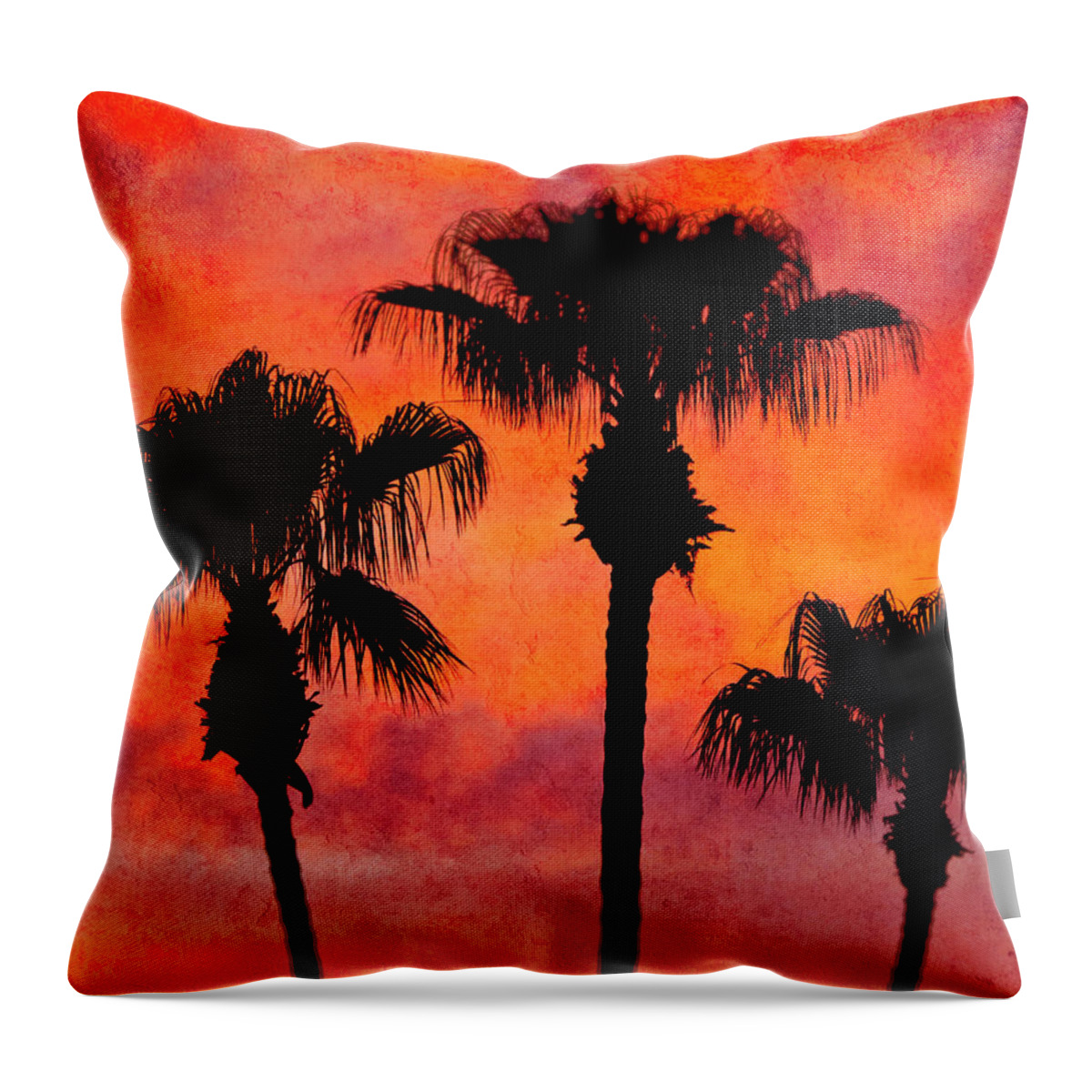 Palm Springs Throw Pillow featuring the photograph Three Palms by Sandra Selle Rodriguez