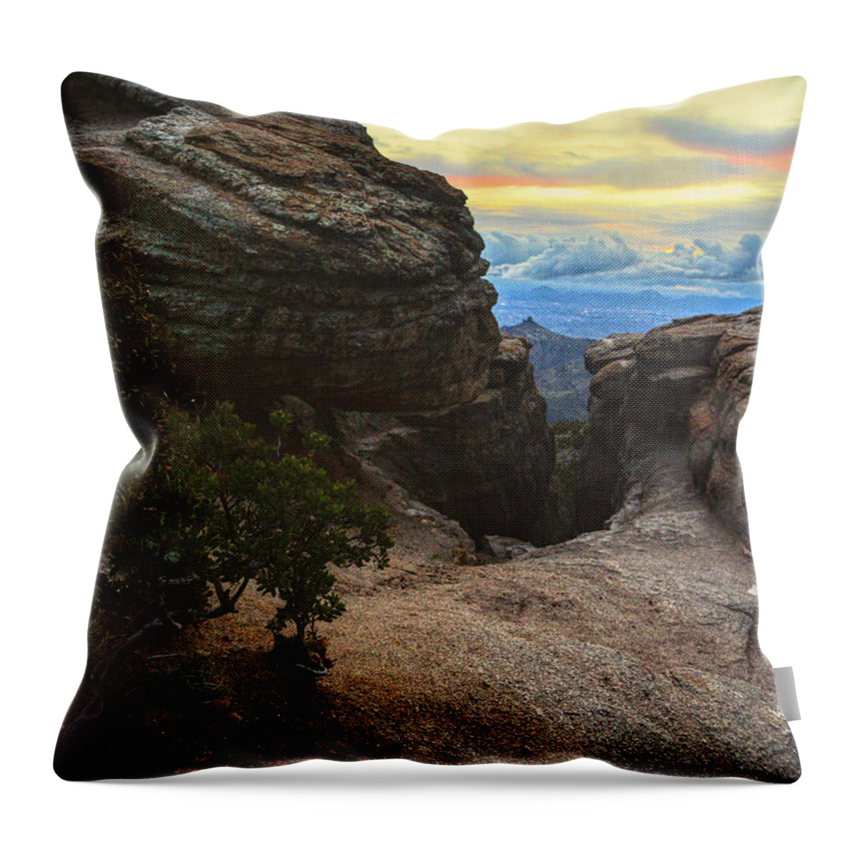 Tucson Throw Pillow featuring the photograph Through the Crevice to Thimble Peak by Chance Kafka