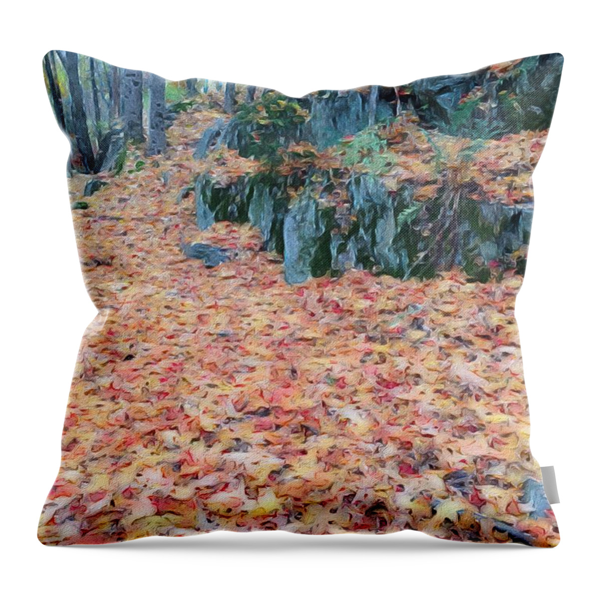Photoshop Throw Pillow featuring the digital art Through the woods #2 by Steve Glines