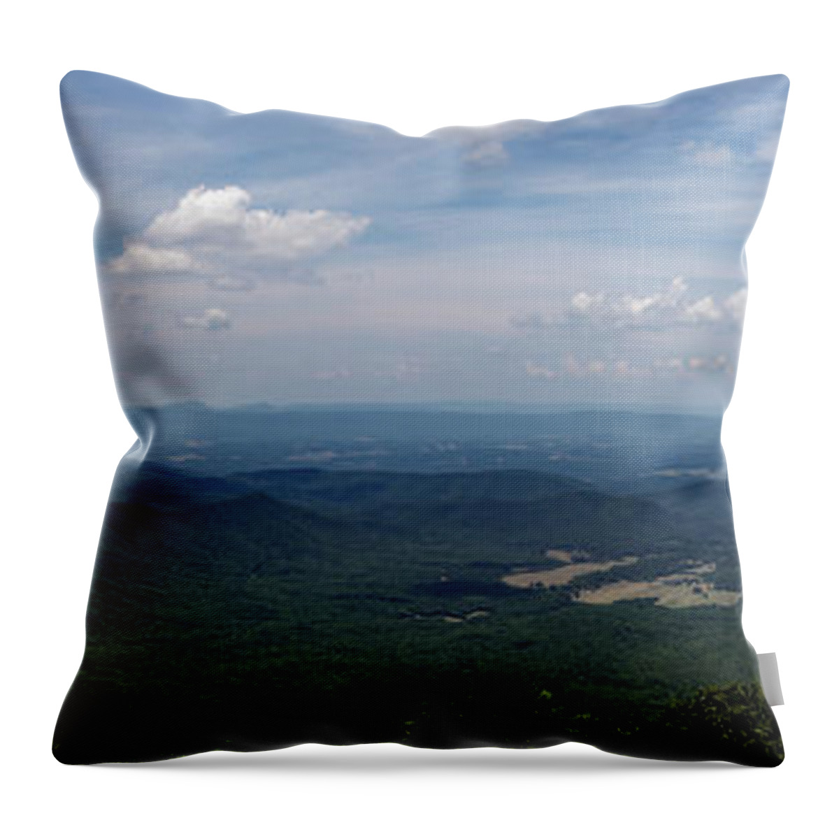 Thunder Ridge Throw Pillow featuring the photograph Thunder Ridge Overlook Panoramic by Natural Vista Photo