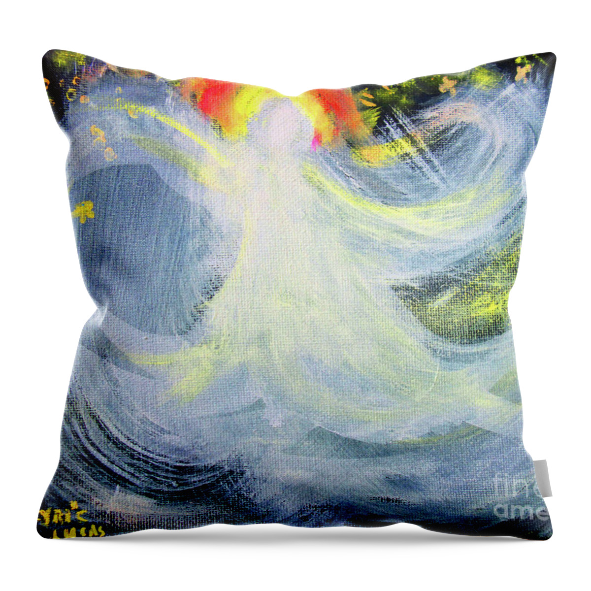 Impressionism Throw Pillow featuring the painting Tidings Of Joy by Lyric Lucas