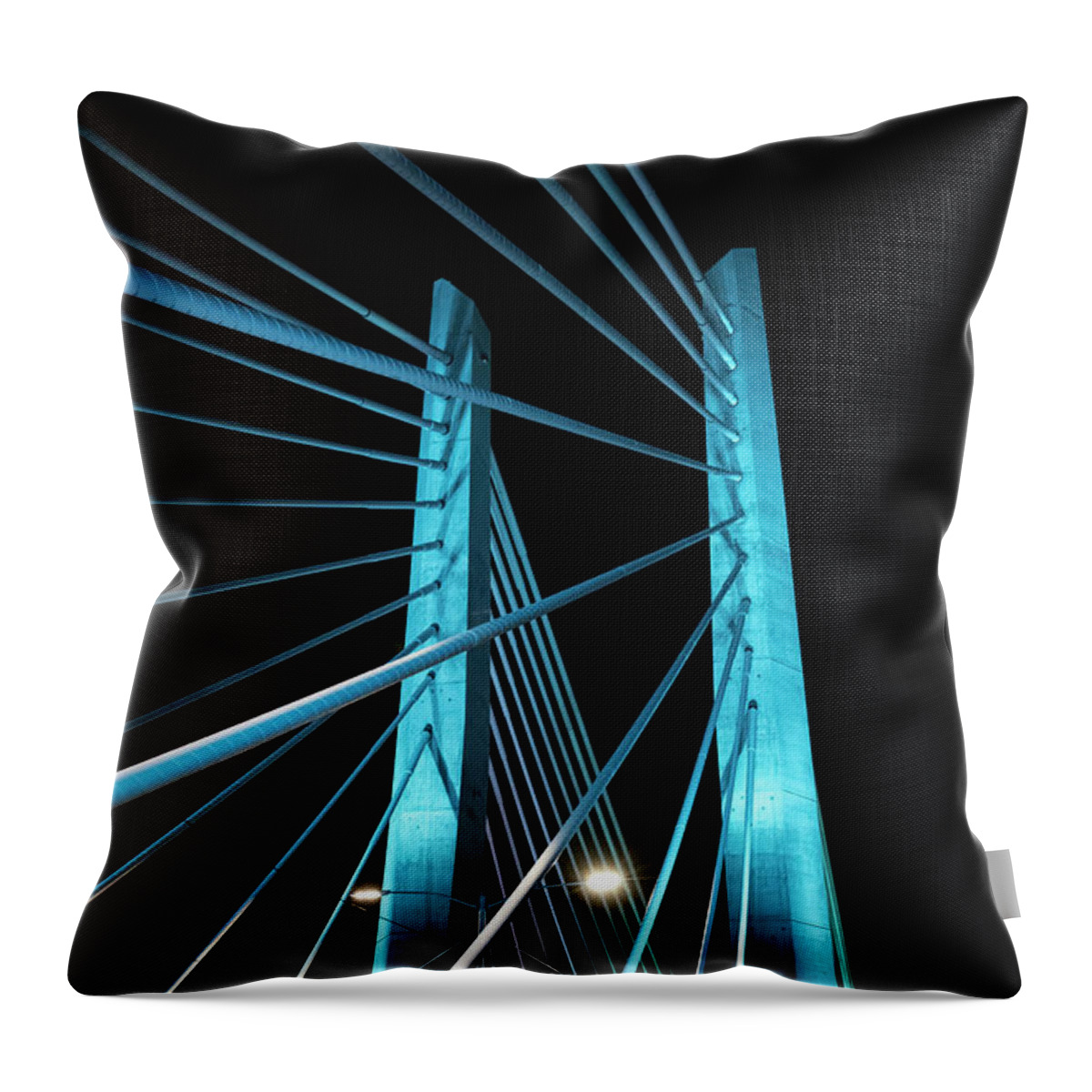 Oregon Portland Throw Pillow featuring the photograph Tilikum Bridge by Steven Clark