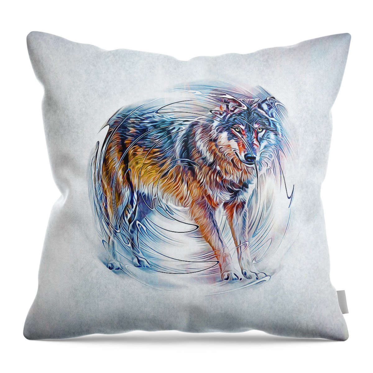 Wolf Throw Pillow featuring the digital art Timber Wolf by Ian Mitchell