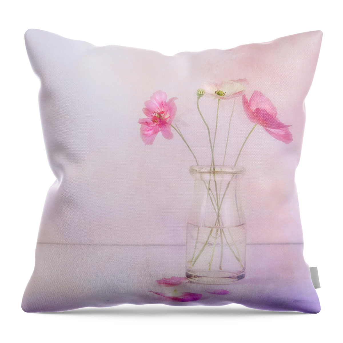 Poppy Throw Pillow featuring the photograph Tiny Poppies by Theresa Tahara