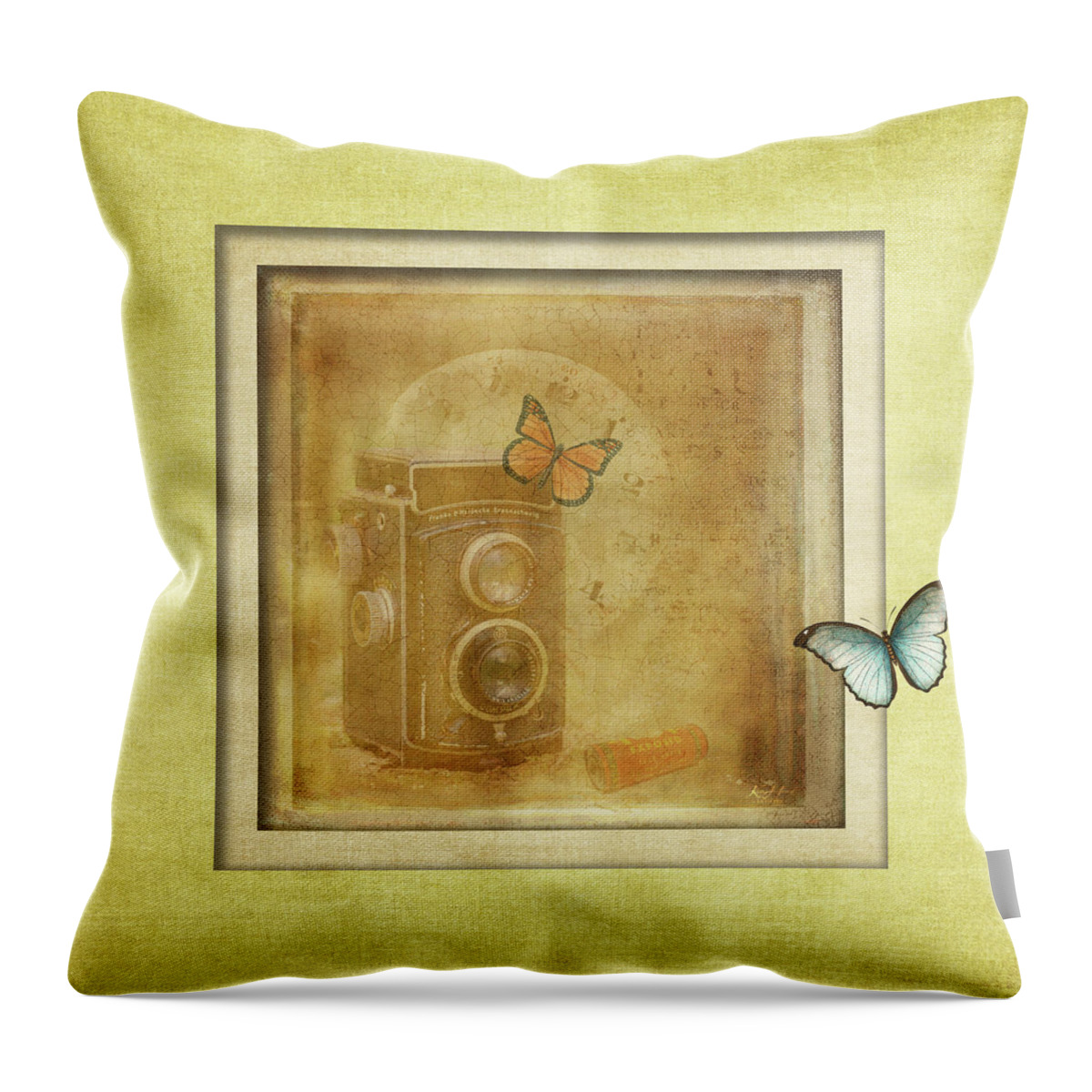 Camera Throw Pillow featuring the photograph TLR Film by Keith Hawley