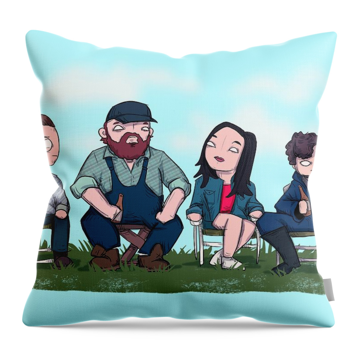 Letterkenny Throw Pillow featuring the drawing To Be Fair by Ludwig Van Bacon