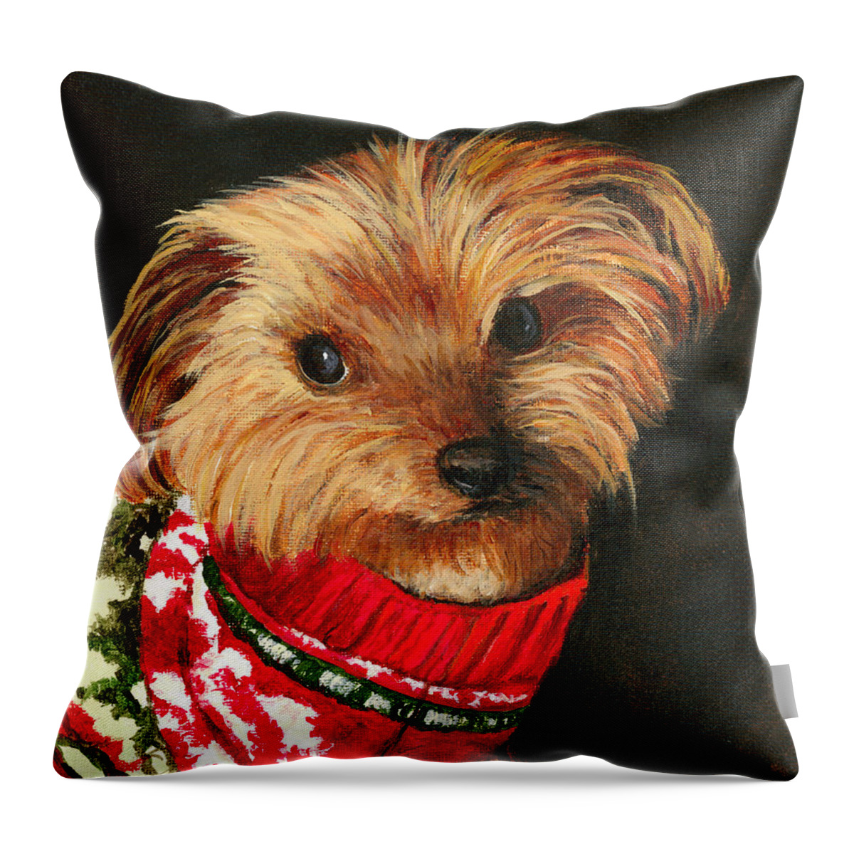 Animal Throw Pillow featuring the painting Toby by Darice Machel McGuire