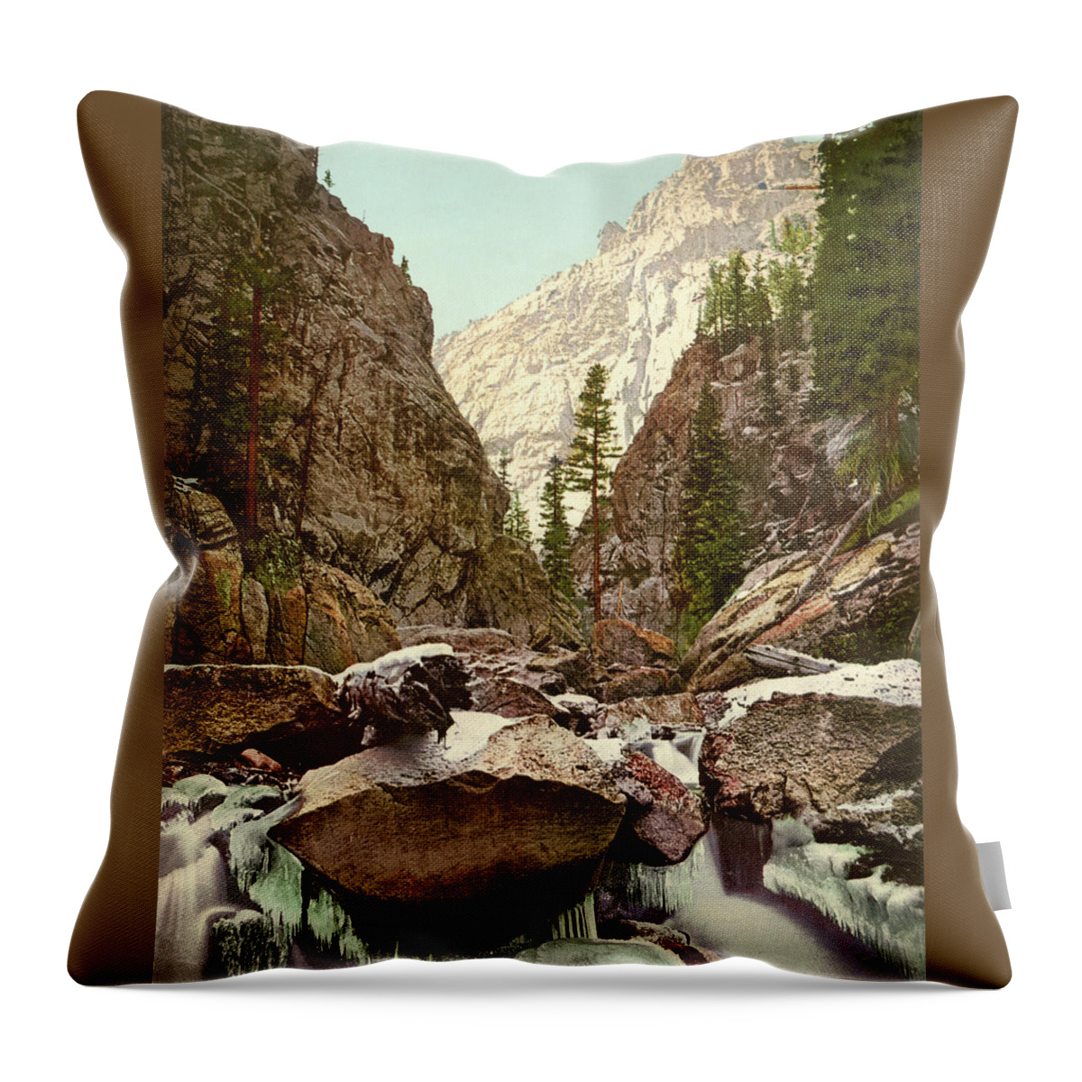  Throw Pillow featuring the photograph Toltec Gorge by Detroit Photographic Company