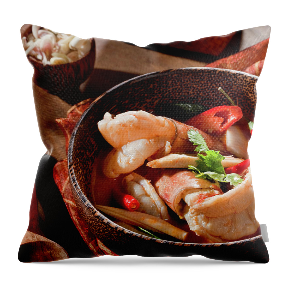 Asian And Indian Ethnicities Throw Pillow featuring the photograph Tom Yum Kung by Shutterworx