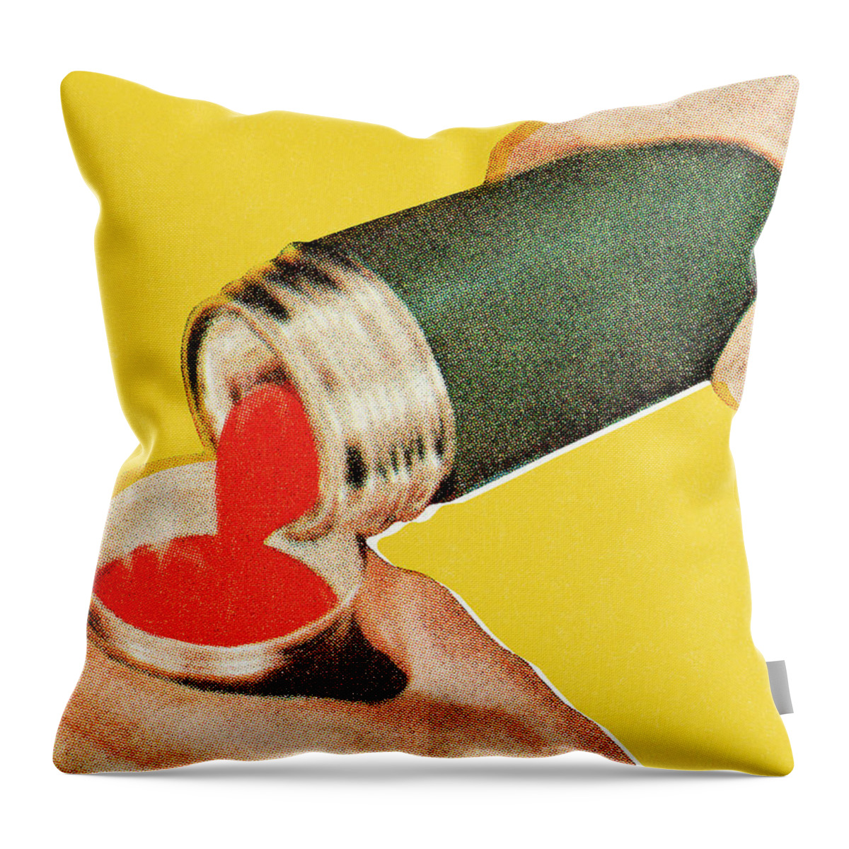 Beverage Throw Pillow featuring the drawing Tomato soup from a thermos by CSA Images