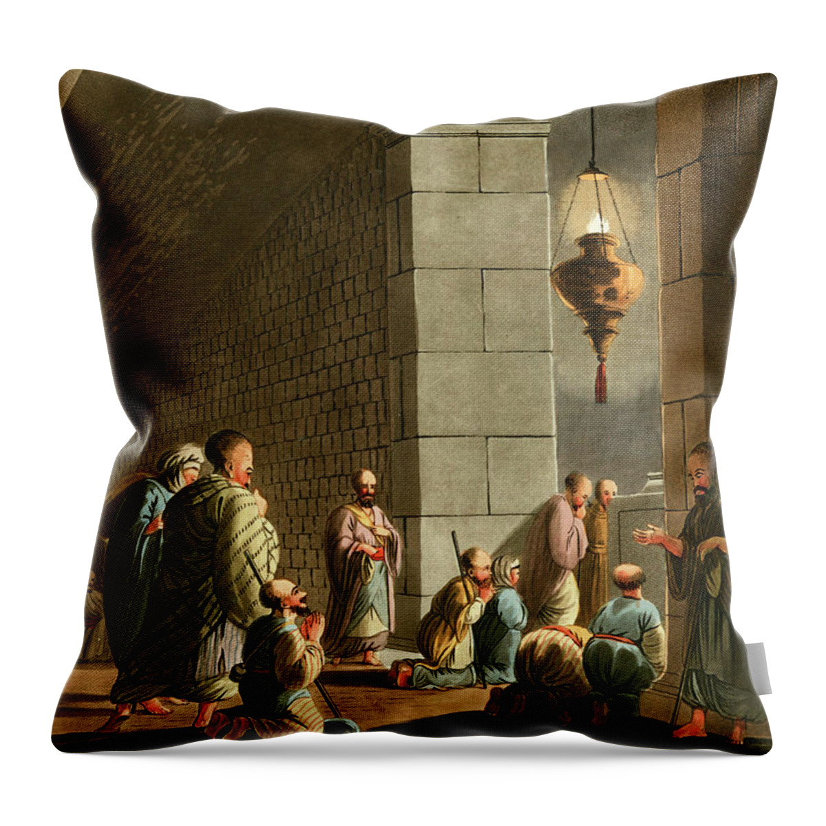 Luigi Mayer Throw Pillow featuring the photograph Tomb of the Virgin Mary by Munir Alawi