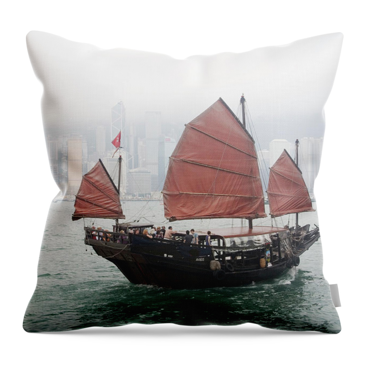 Outdoors Throw Pillow featuring the photograph Tourist Junk On Cruise by Romana Chapman