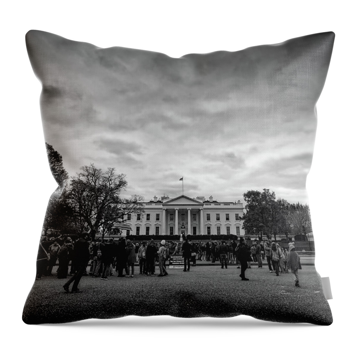 Armed Forces Throw Pillow featuring the photograph Tourists on PA Ave 2 by Bill Chizek