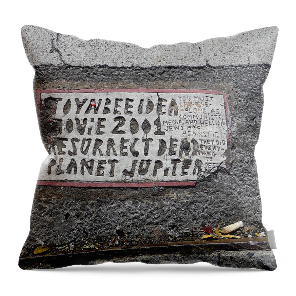 Richard Reeve Throw Pillow featuring the photograph Toynbee Tile NYC by Richard Reeve