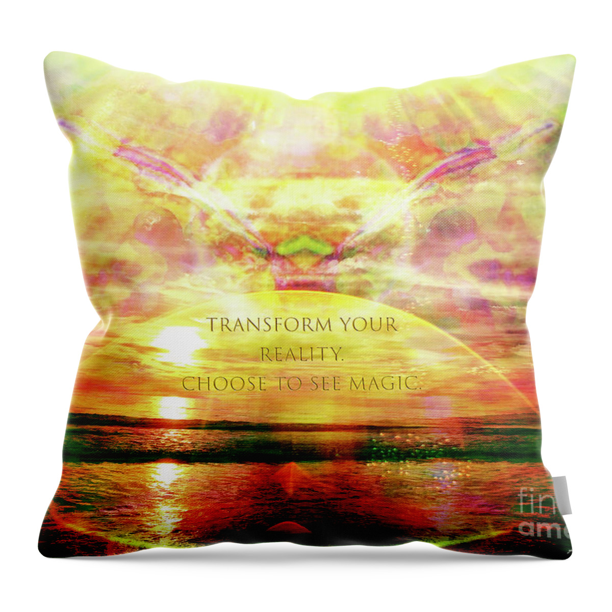 Spiritual Throw Pillow featuring the digital art Transform Your Reality by Atousa Raissyan