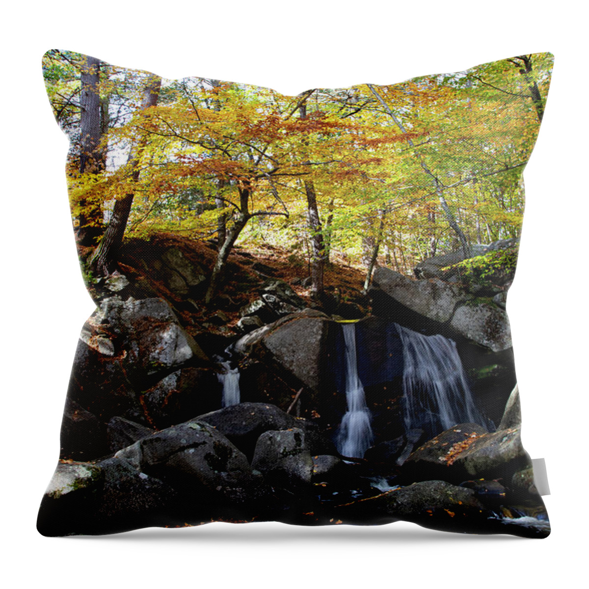 Trap Falls Throw Pillow featuring the photograph Trap water Fall in Ashby Massachusetts by Jeff Folger
