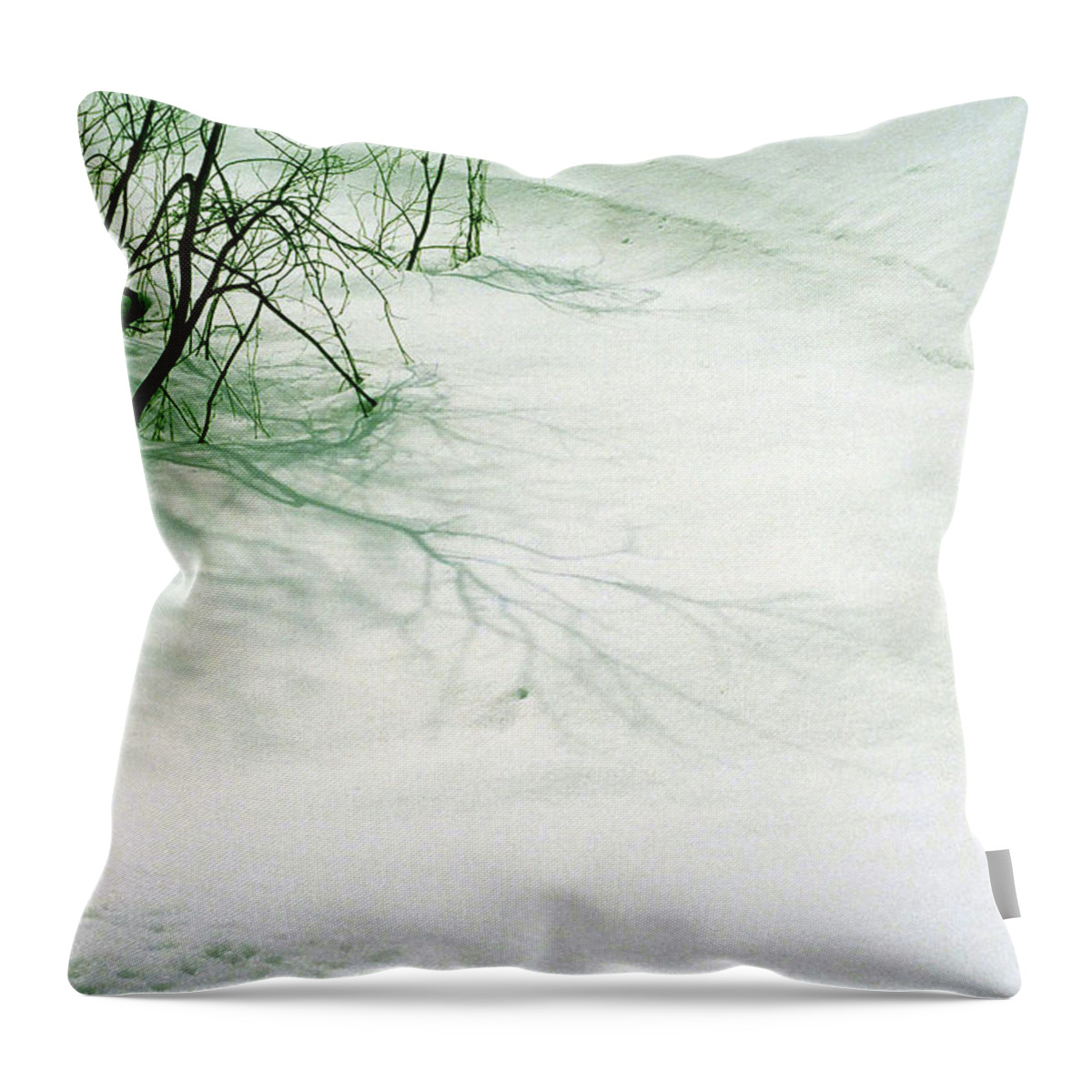 Scenics Throw Pillow featuring the photograph Tree Buried Under Snow by Photographer, Loves Art, Lives In Kyoto
