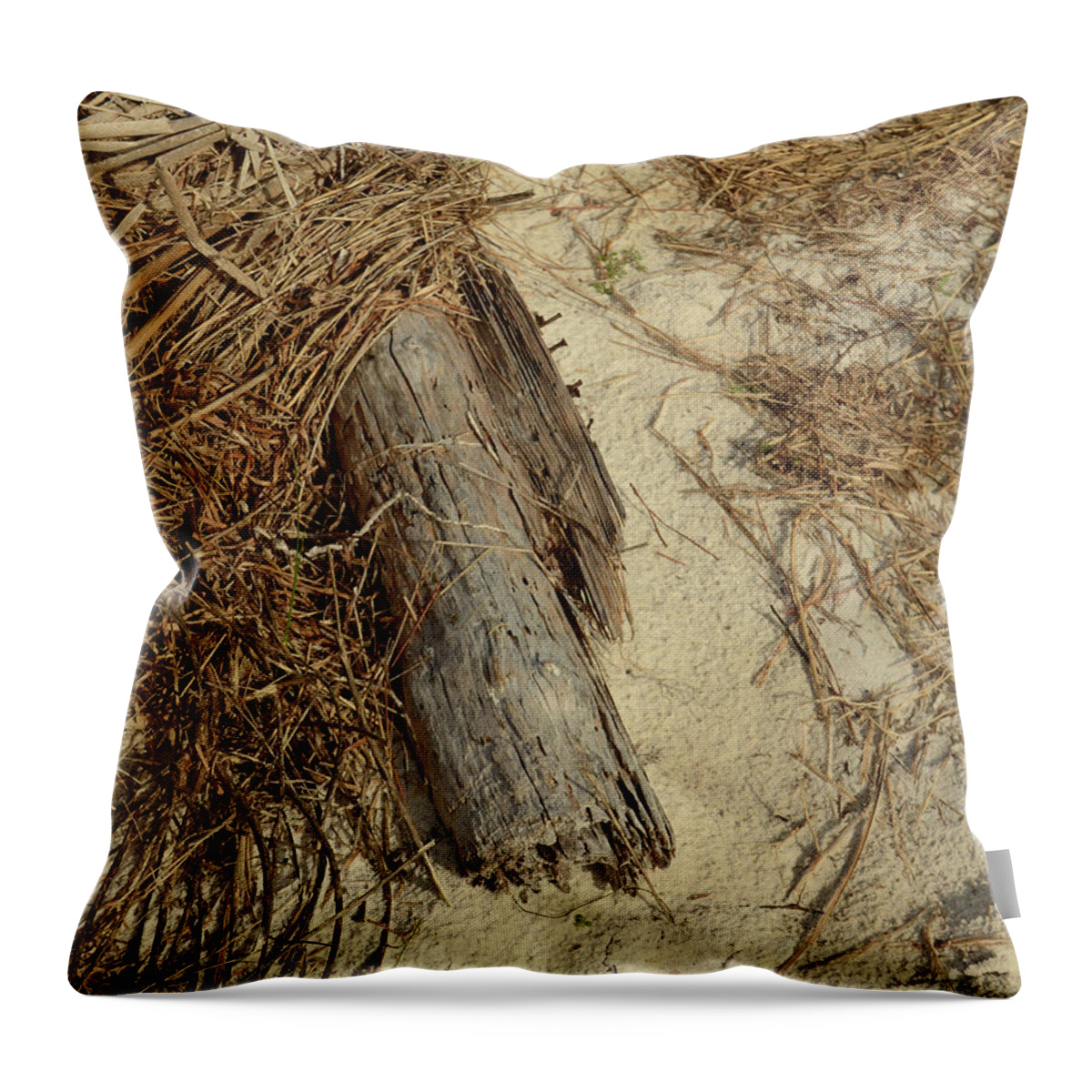 Tree Throw Pillow featuring the photograph Tree in the Reeds by Maggy Marsh