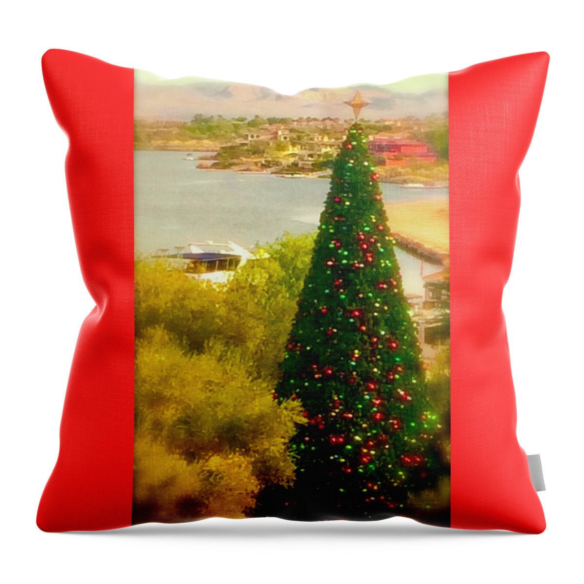 Photo Stream Throw Pillow featuring the photograph Tree Lights by Debra Grace Addison
