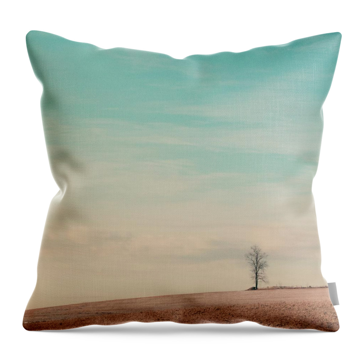 Tranquility Throw Pillow featuring the photograph Tree On A Hill Top by Laura Ruth