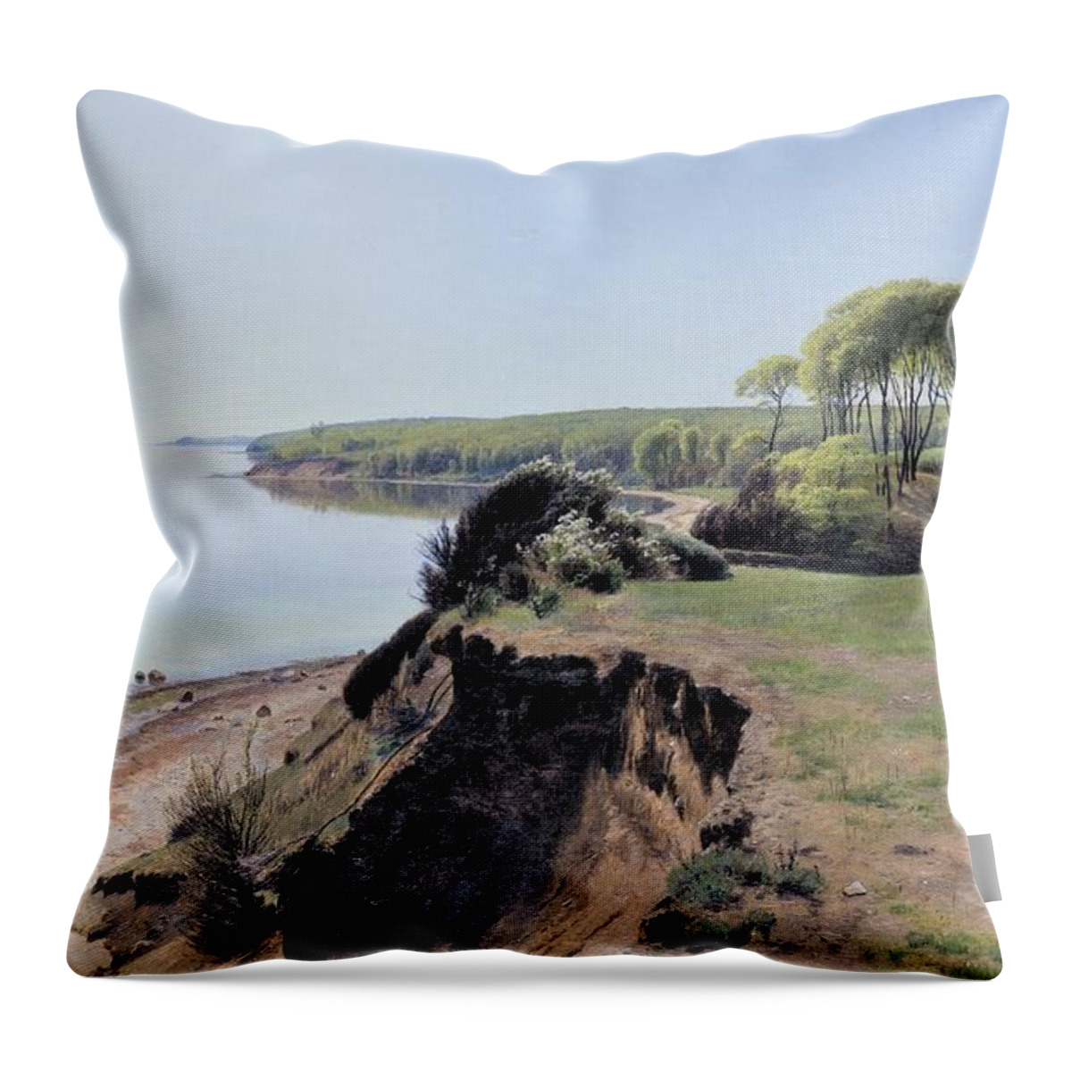 Uspd: Cca 4.0: Reproduction Throw Pillow featuring the painting Trees as navigation mark by Thea Recuerdo