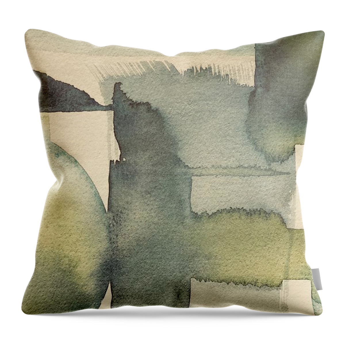 Abstract Throw Pillow featuring the painting Blocks of Color by Luisa Millicent