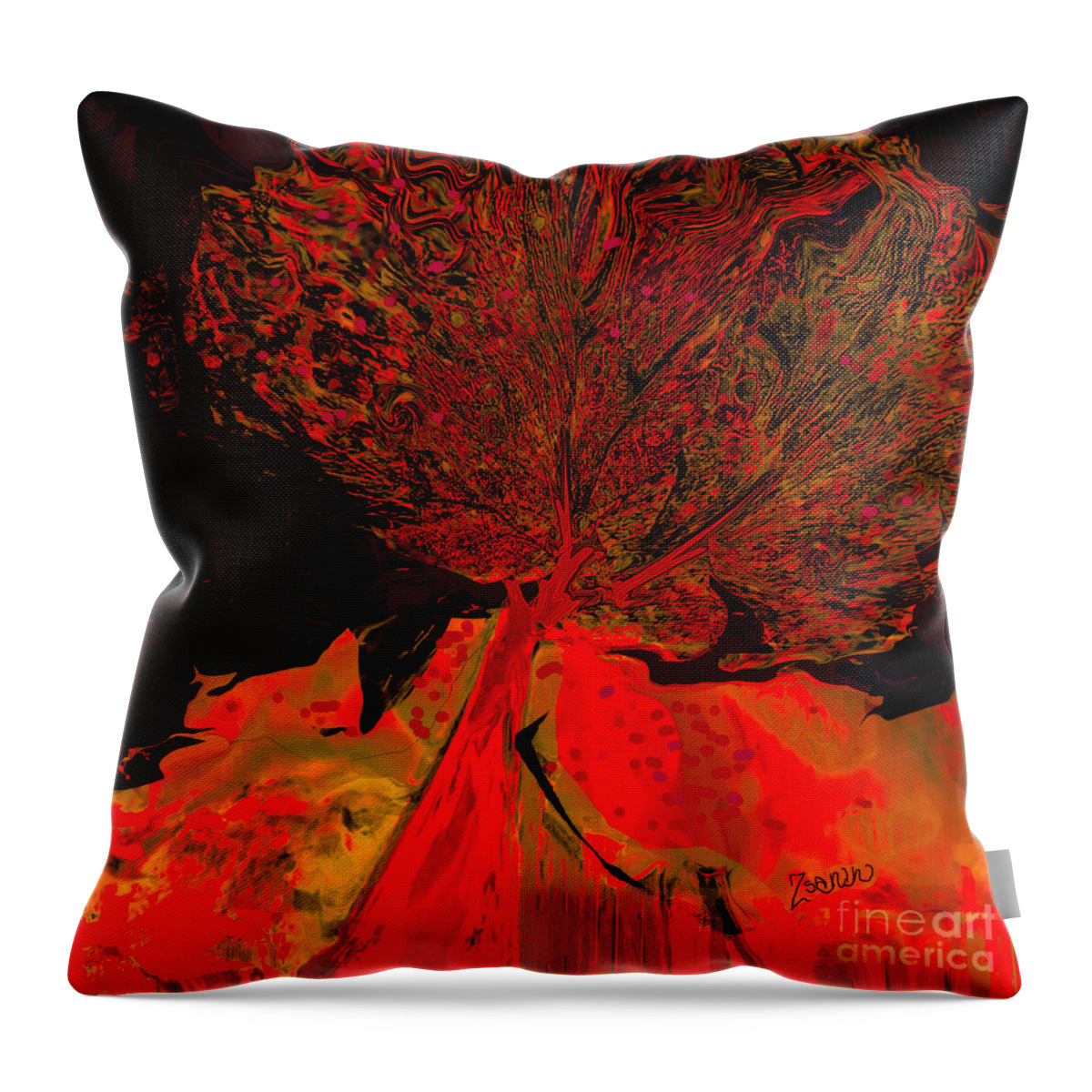 Square Throw Pillow featuring the mixed media Trees of a Different Color No.6 by Zsanan Studio