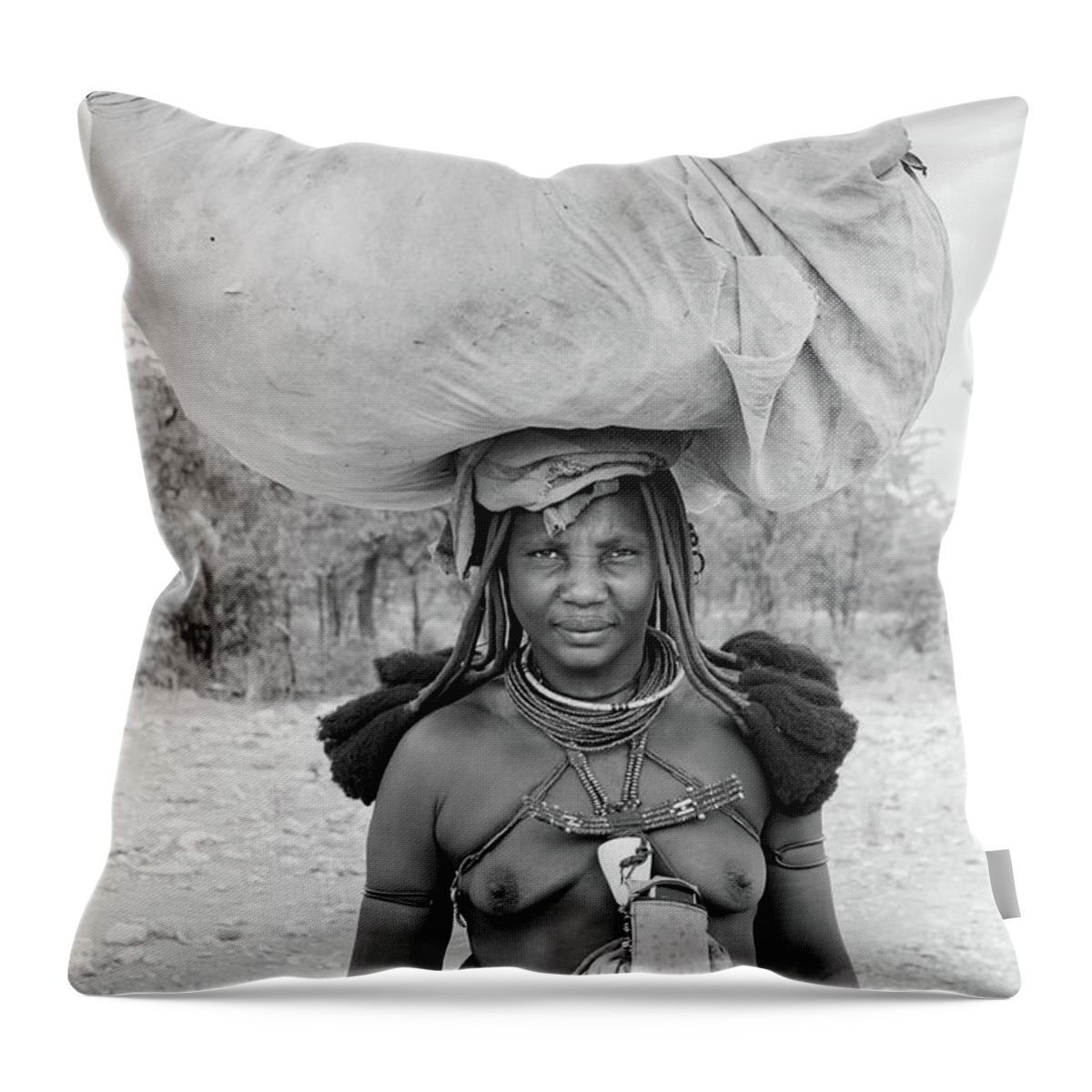 Potrait Throw Pillow featuring the photograph Tribes Portrait by Mache Del Campo