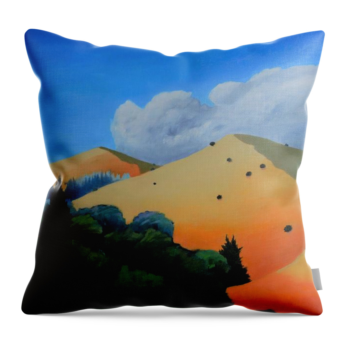 Triptych Throw Pillow featuring the painting Tripping 1 Edited by Gary Coleman