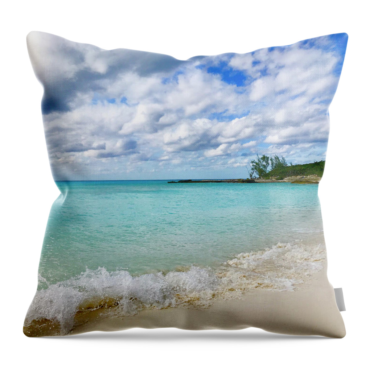 Tropics Throw Pillow featuring the photograph Tropical Beach by Sarah Lilja