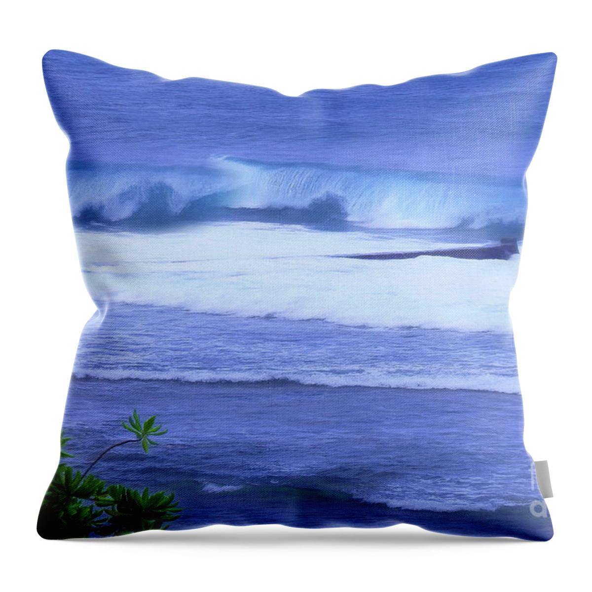 Ocean Waves Throw Pillow featuring the photograph Tropical Seascape by Scott Cameron