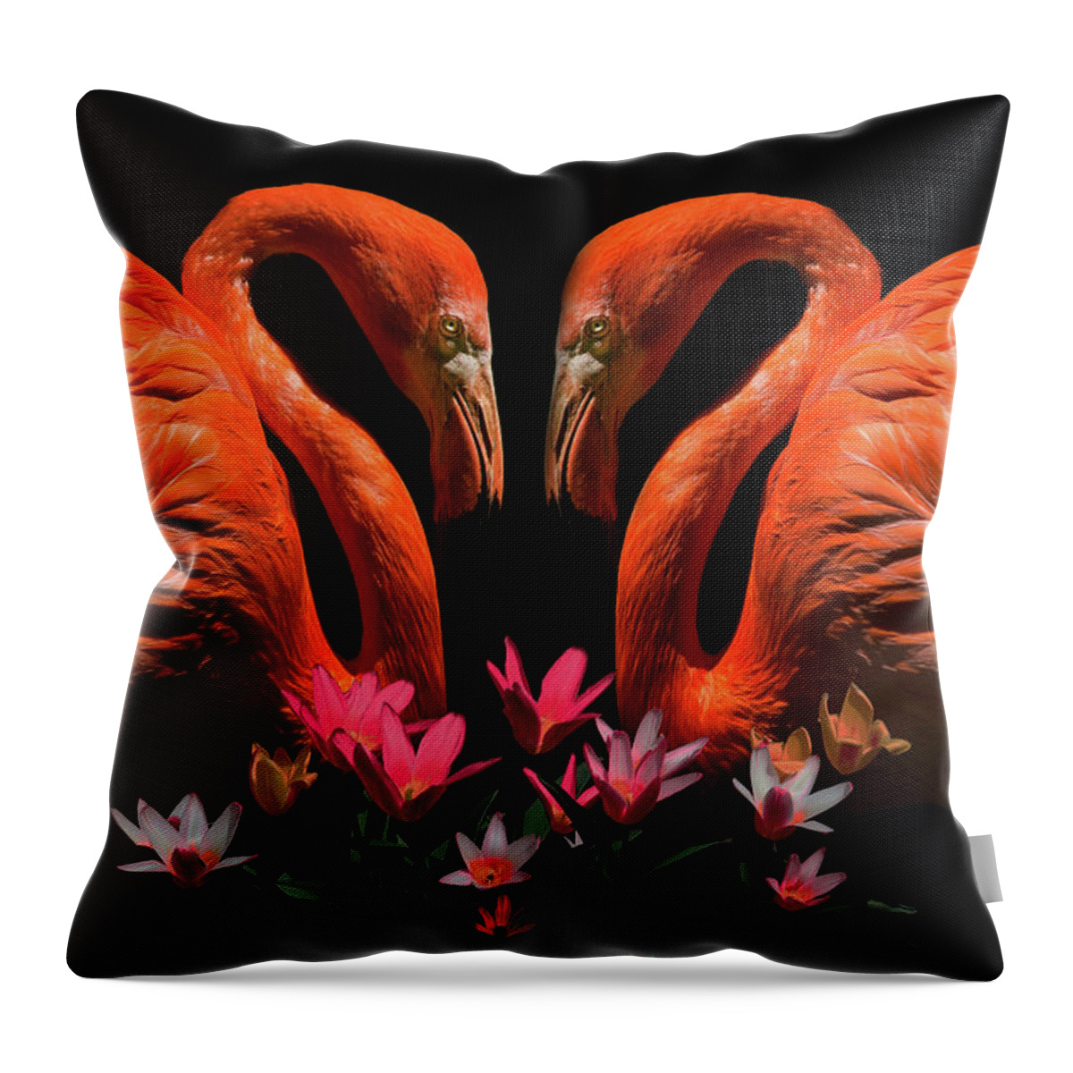 Animals Throw Pillow featuring the digital art True Love Times Two by Debra and Dave Vanderlaan