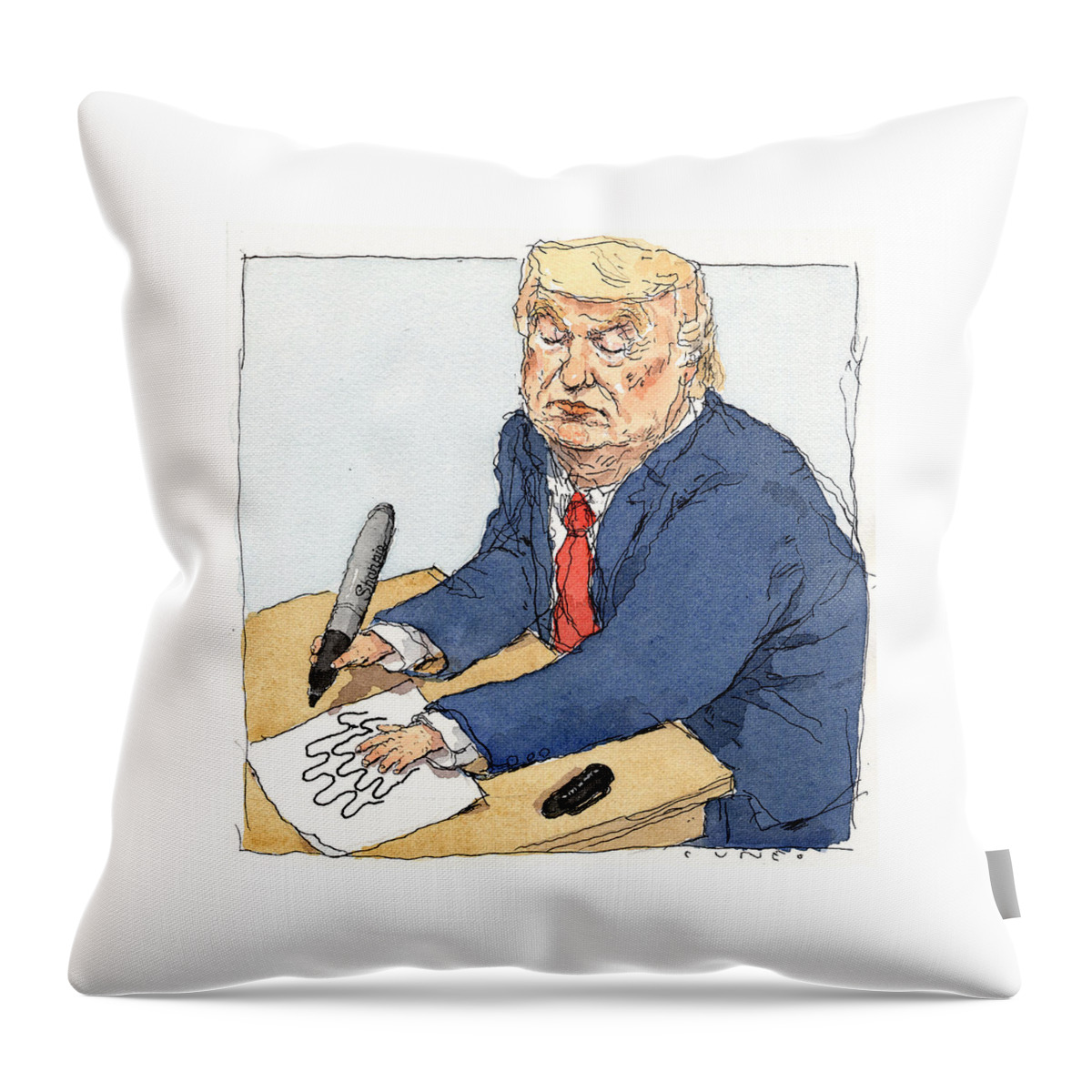 Trump's Shrinking Hand Throw Pillow