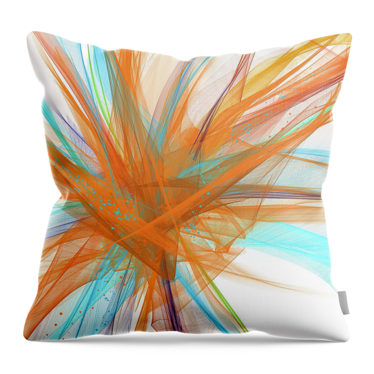 Turquoise Art Throw Pillow featuring the painting Turquoise And Orange Art by Lourry Legarde