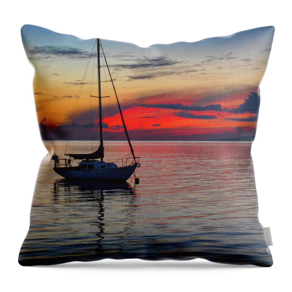 Twilight Fire Throw Pillow featuring the photograph Twilight Fire by Mitch Shindelbower