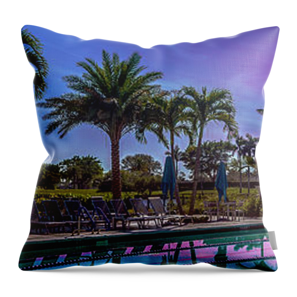Pool Twilight Throw Pillow featuring the photograph Twilight Pool by Jody Lane