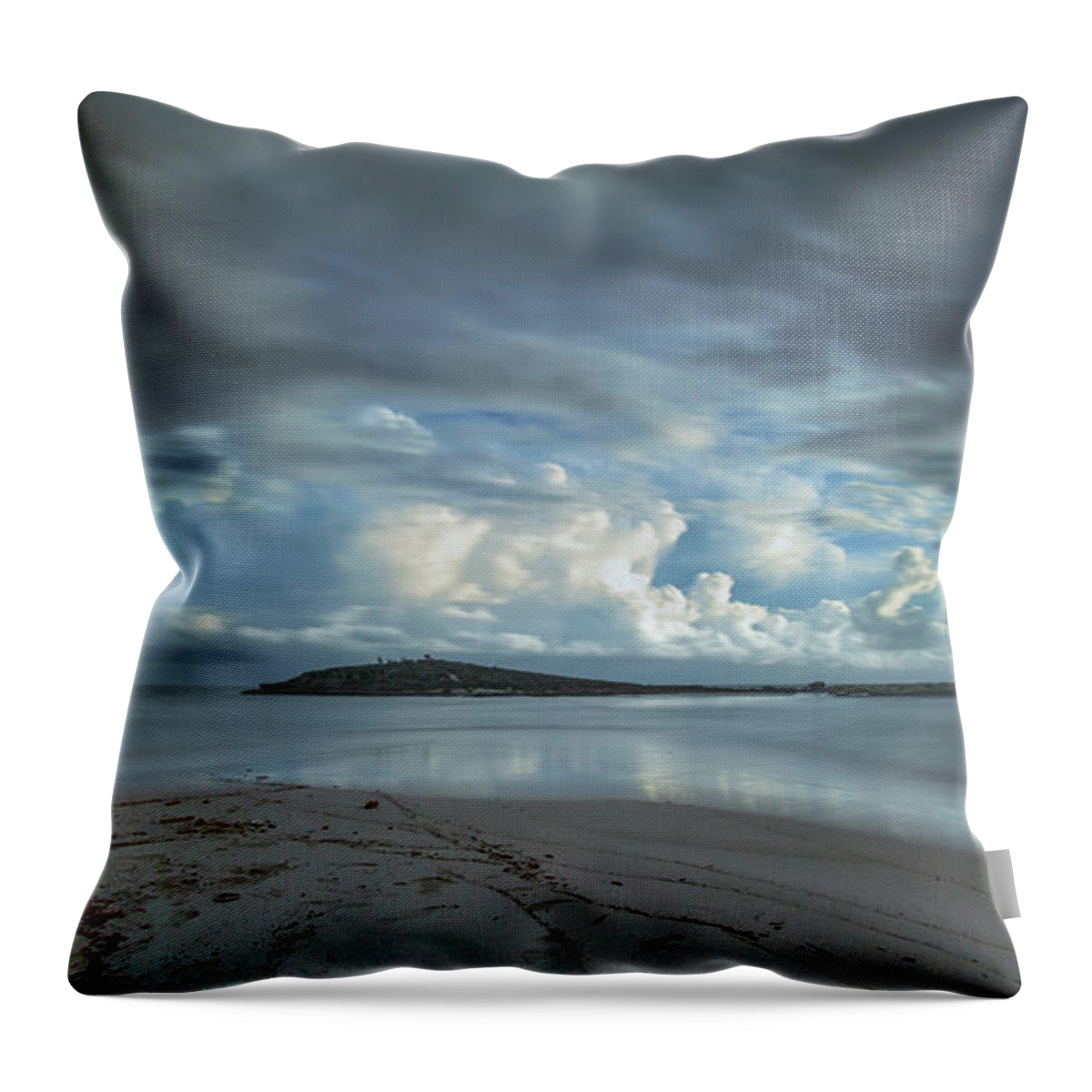 Rock Throw Pillow featuring the photograph Twilight Sea by Stelios Kleanthous