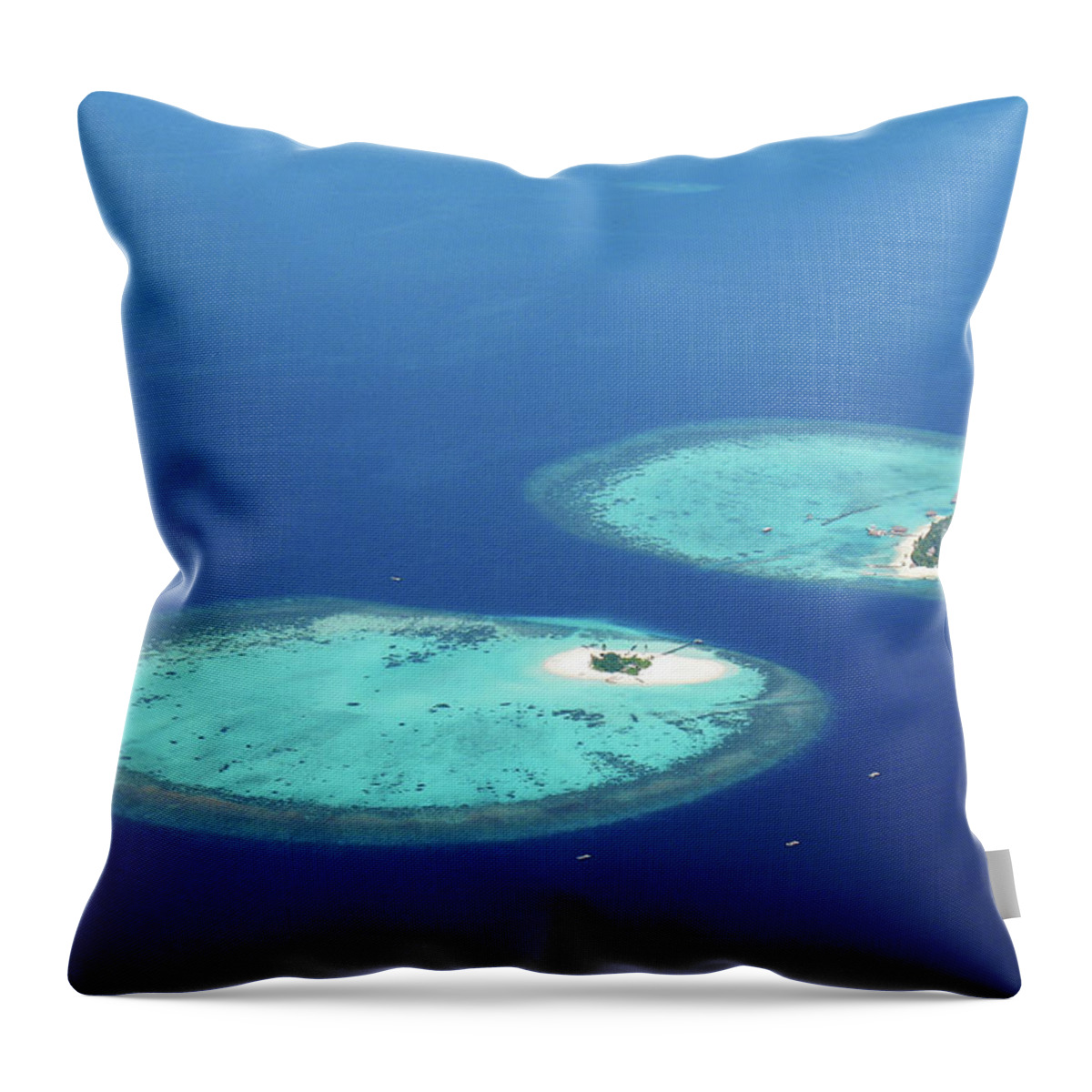 Outdoors Throw Pillow featuring the photograph Twin Island Resort by Mohamed Abdulla Shafeeg