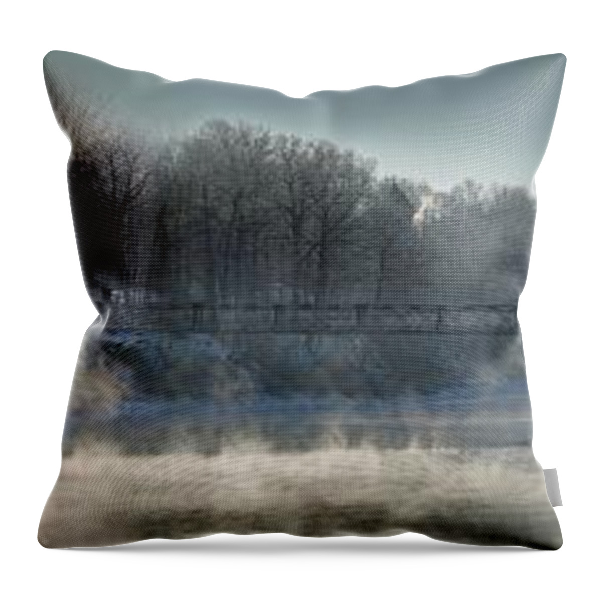Two Cent Bridge Throw Pillow featuring the photograph Two Cent Bridge at -5F by John Meader