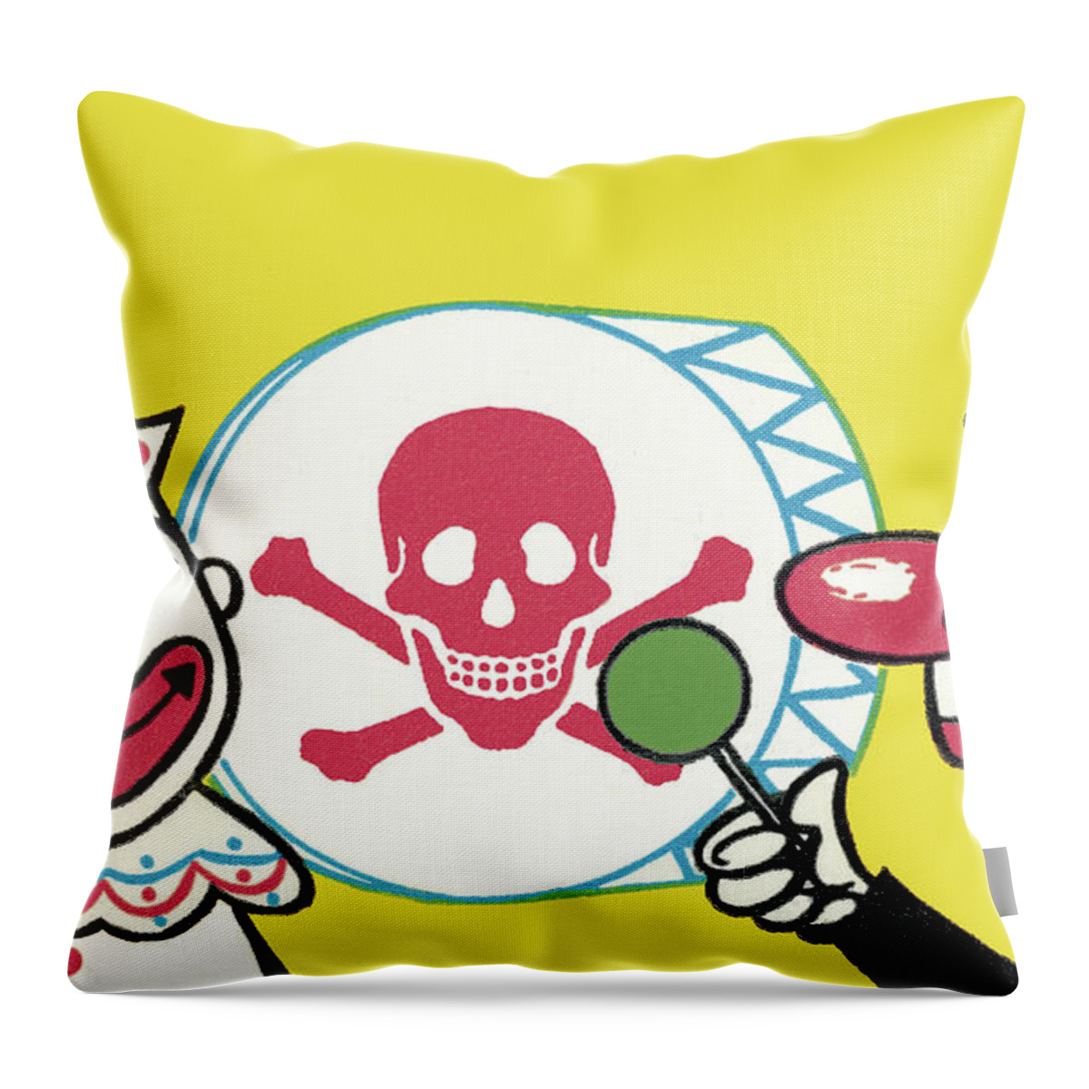 Accessories Throw Pillow featuring the drawing Two Creepy Clowns by CSA Images