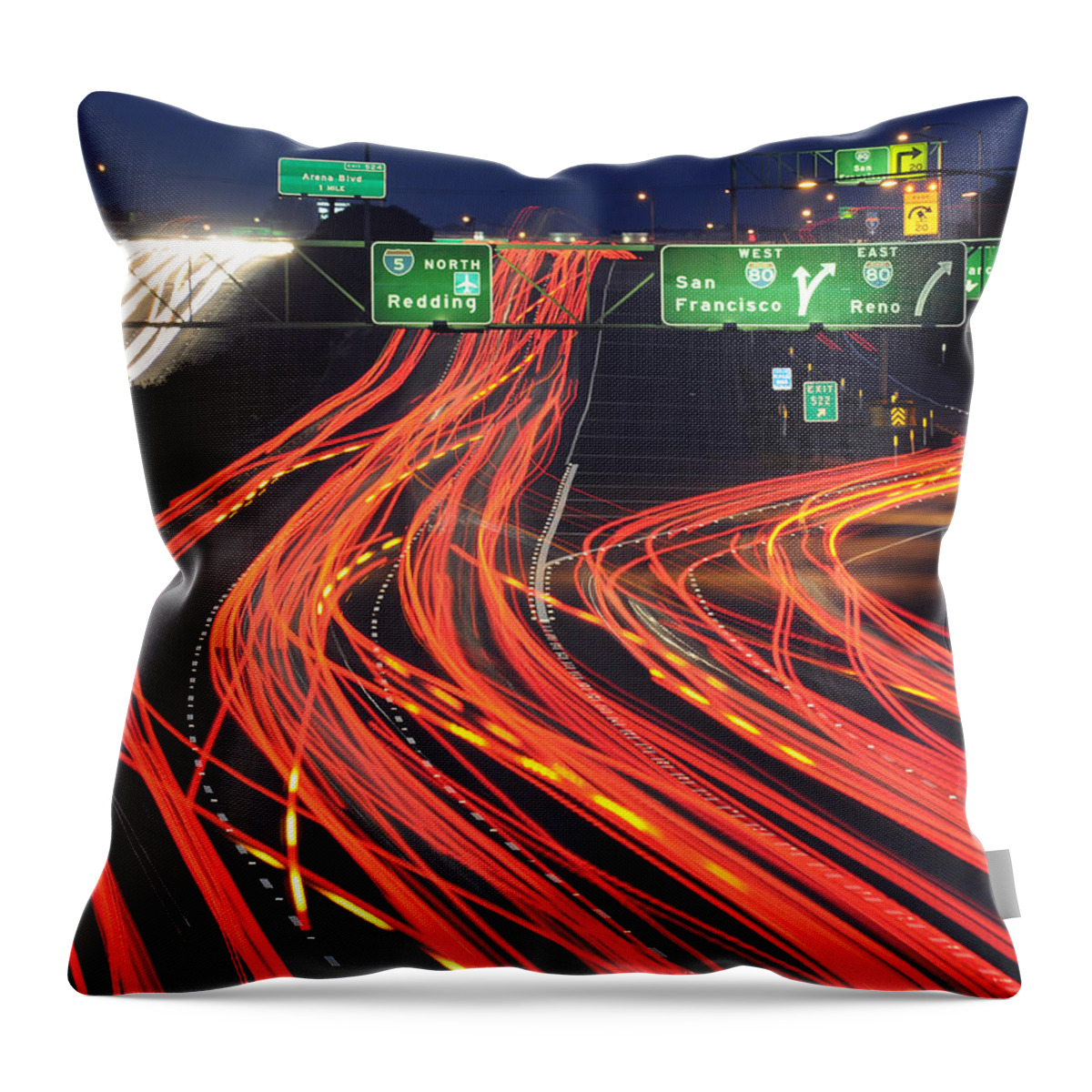 California Throw Pillow featuring the photograph Two Great Freeways by Mike Perry - Flickr.com/mrperry