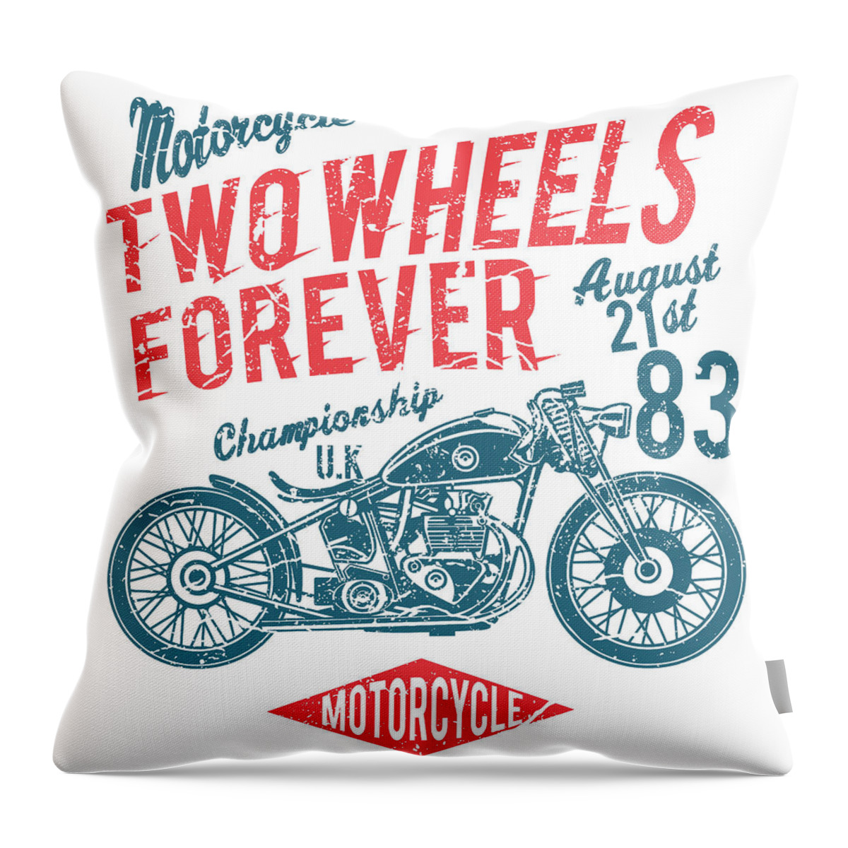 Motorcycle Throw Pillow featuring the digital art Two Wheels Forever by Long Shot
