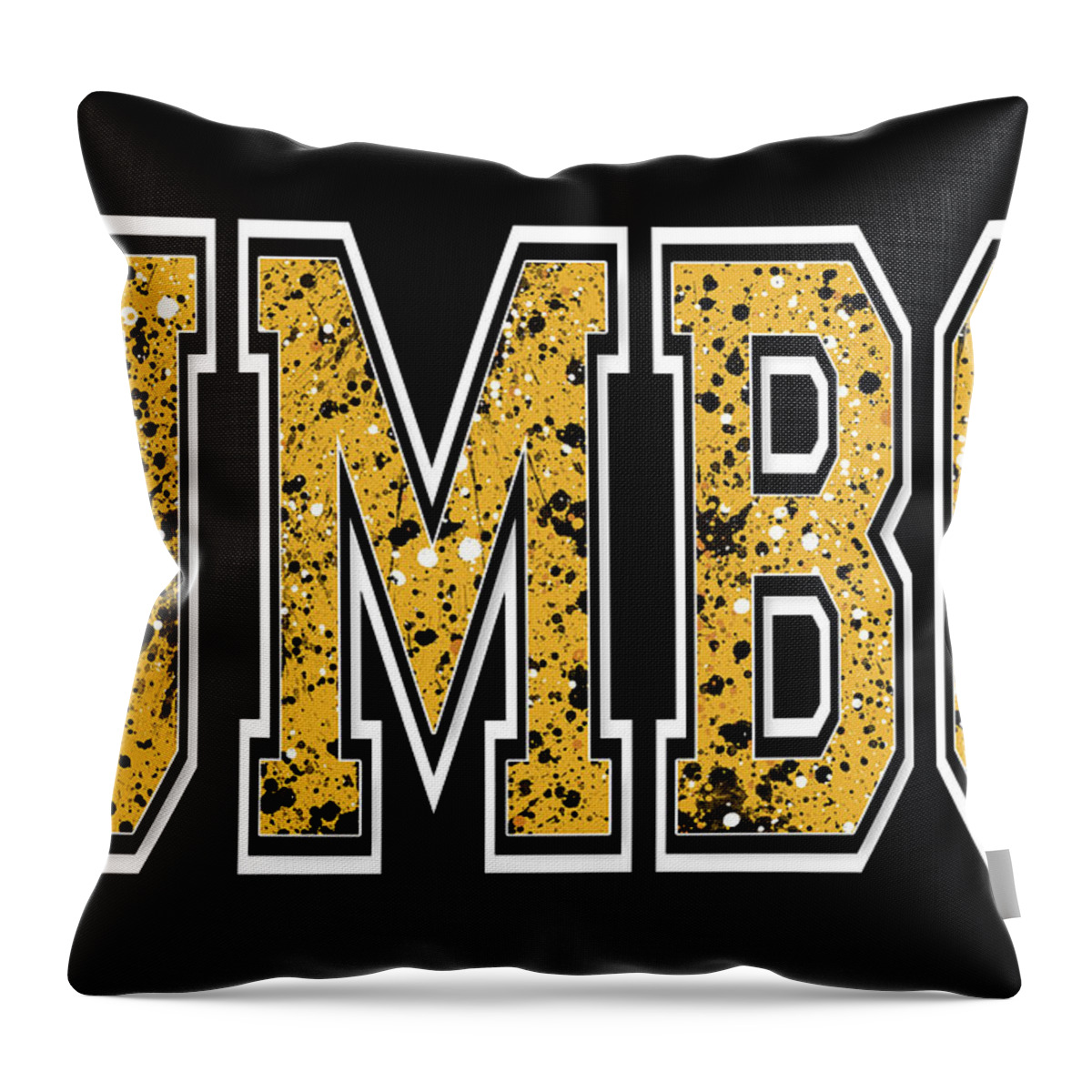 Umbc Throw Pillow featuring the digital art UMBC - University of Baltimore County - Black by Stephen Younts