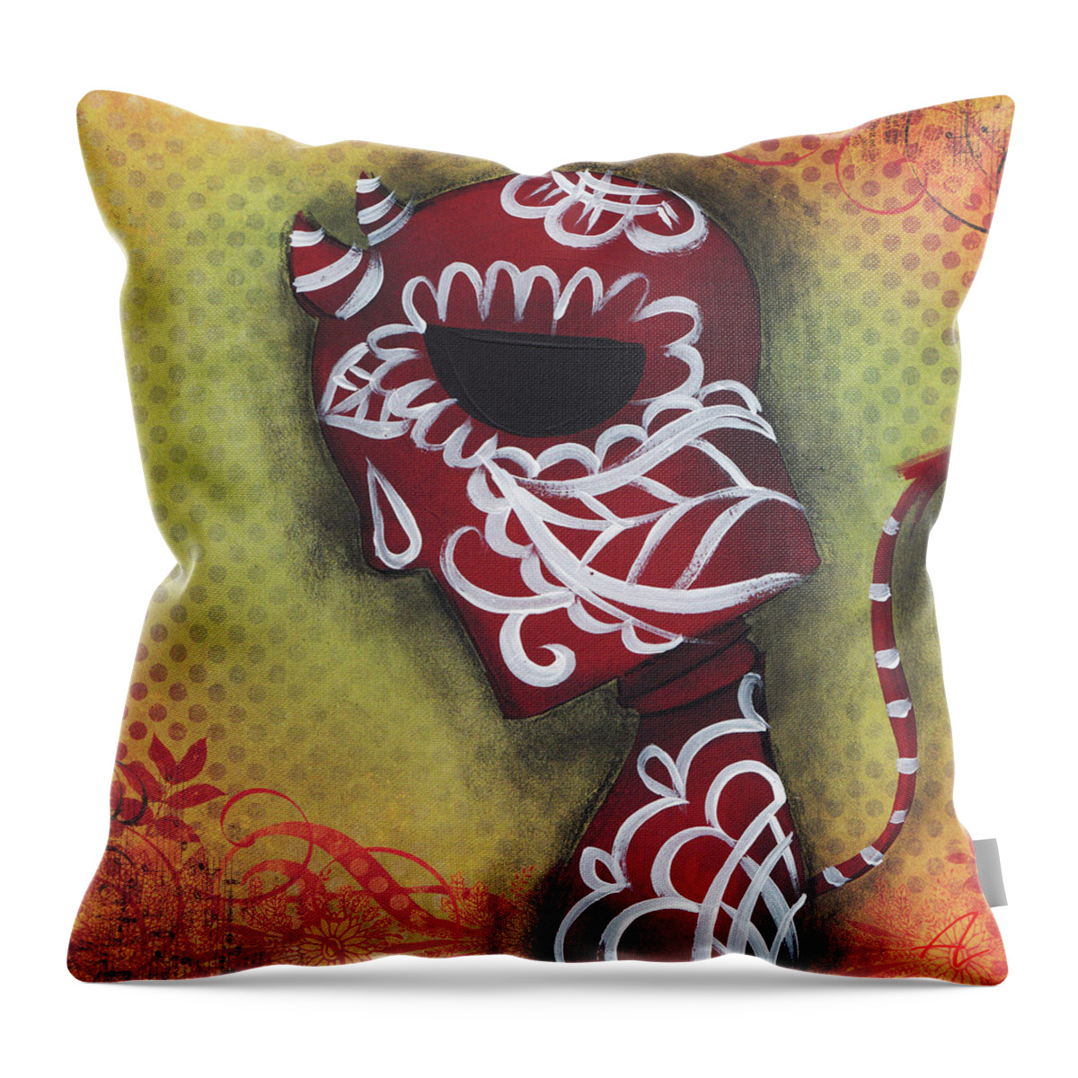 Day Of The Dead Throw Pillow featuring the painting Unburden by Abril Andrade