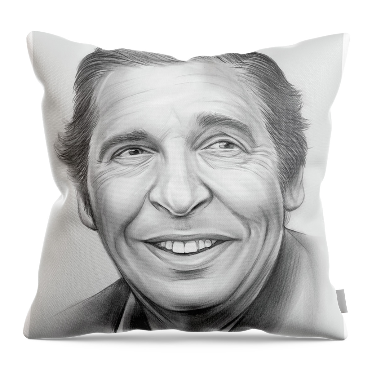 Sketch Of The Day Throw Pillow featuring the drawing Uncle Miltie by Greg Joens