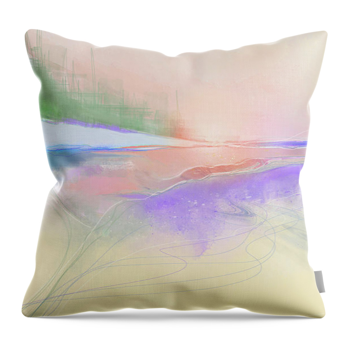 Abstract Throw Pillow featuring the digital art Unconventional by Gina Harrison