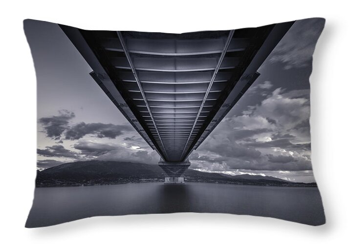 Greece Throw Pillow featuring the photograph Under the deck by Elias Pentikis