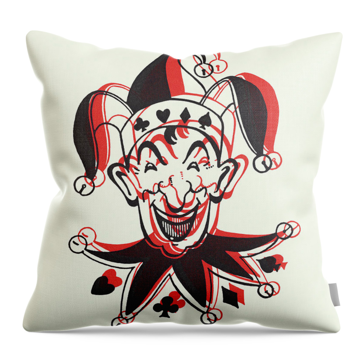 Accessories Throw Pillow featuring the drawing Unfocused Joker by CSA Images